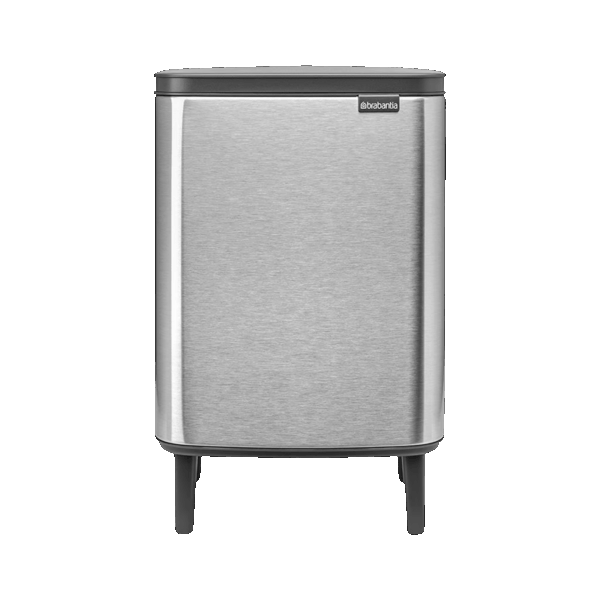 سطل زباله 12 لیتر استیل مات ضد اثر انگشت چهارپایه برابانتیا brabantia