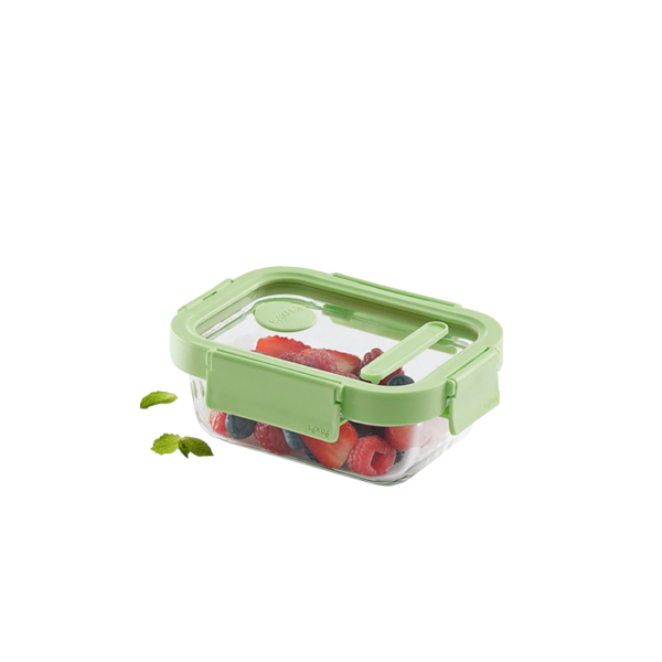 ظرف نگهدارنده شیشه ای مستطیل 370 میلی لیتر لکوئه اسپانیا lekue 🇪🇸